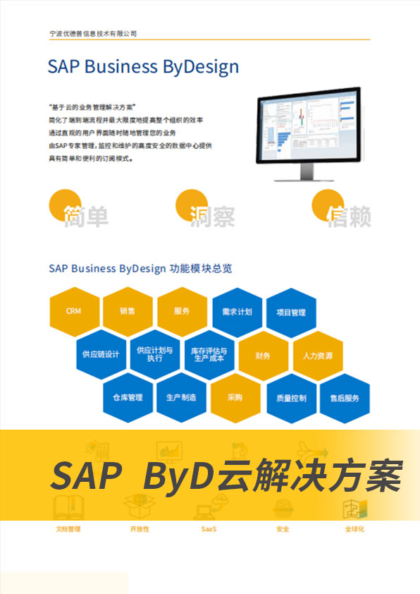 SAP Business ByDesign,SAP BYD,云ERP,SAP云平臺,云服務(wù)平臺,云平臺解決方案,中小型ERP系統(tǒng)